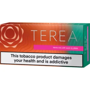 Pack of IQOS HEETS tobacco sticks in vibrant packaging