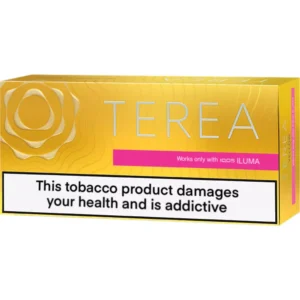 Pack of IQOS HEETS tobacco sticks in vibrant packaging
